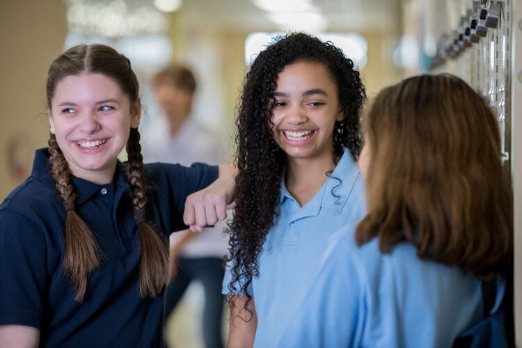 Three students at international school